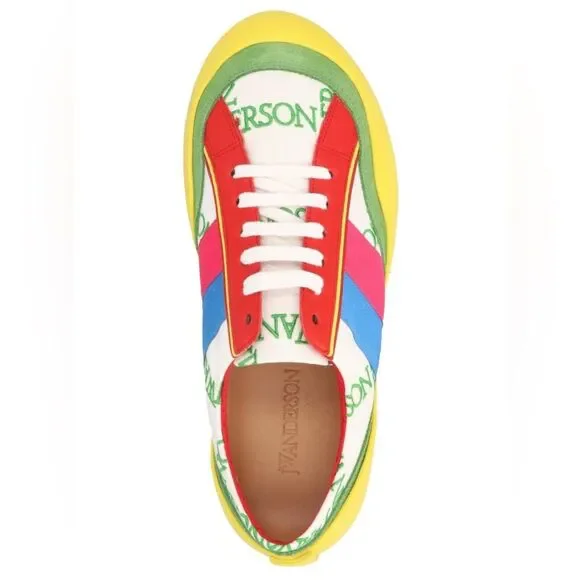 JW Anderson LaceUp Bubble Sneaker Suede Yellow-Canvas, New, Size 39